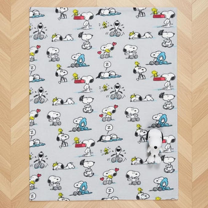 Peanuts Snoopy Pet Throw & Pet Pillow Set - 40in x 50in Super Soft Cozy Throw Blanket for Dogs & Cats - Couch/Bed/Car, (Officially Licensed Product) by Franco Pet