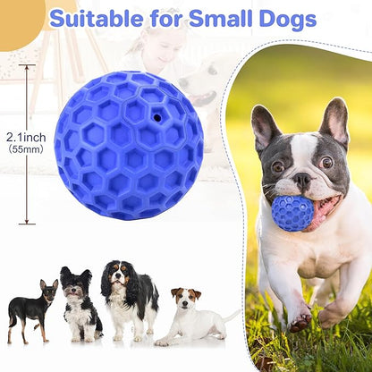 Tough Squeaky Dog Balls Puppy Toys, Interactive Dog Toys for Small Dogs, Puppy Chew Toys for Teething and Relax, Dogs Chew Toy Small Balls Dog Toys for Small Breed, Outdoor Dog Toy for Dogs