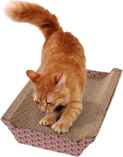 SmartyKat Super Scratcher Chaise Corrugated Cat Scratcher,Catnip Infusion Technology - Brown,One Size,(Pack of 6)