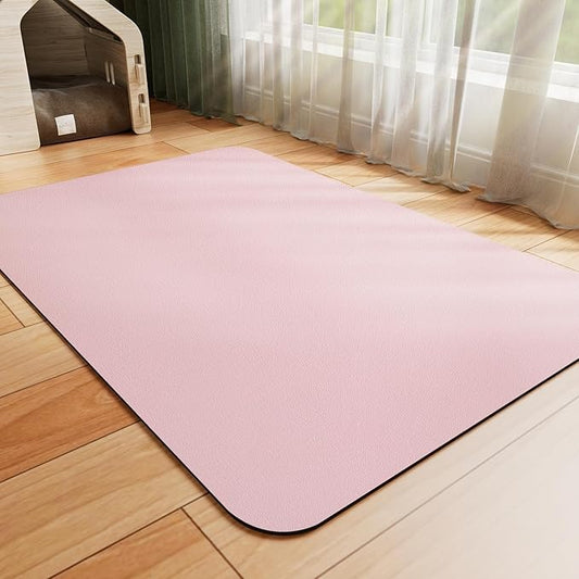 Dog Food Mat - Absorbent Cat Mat for Food and Water, No Stains Pet Feeding Bowl Mat, Easy to Clean Pet Placemats, Quick Dry Dog Water Dispenser Mat for Messy Drinkers | Pink 16"x 24"