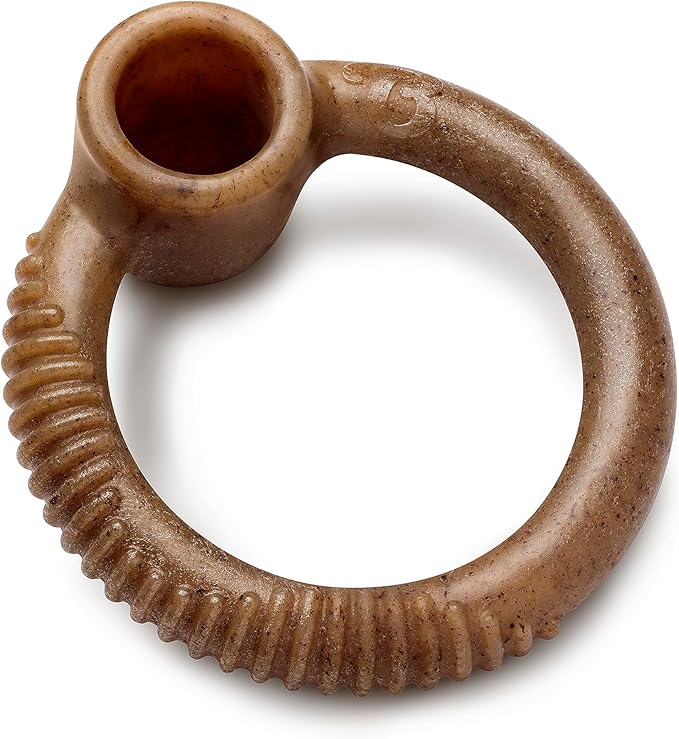 Benebone Ring Durable Dog Chew Toy for Aggressive Chewers, Real Bacon, Made in USA, Large