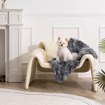 gogobunny Waterproof Dog Blanket for Couch & Furniture Protection - Super Soft Reversible Throw for Large Dogs & Cats, Calming Washable Fur & Sherpa Pet Blanket(25x35 Inch, Tie-dye Grey)