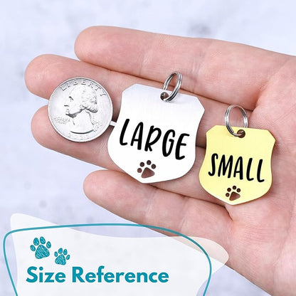Ultra Joys Dog Tags Personalized for Pets - Hollow Paw Custom Pet ID Tag - Engraved Dog Tag for Small, Large Dogs - Small Badge in Silver
