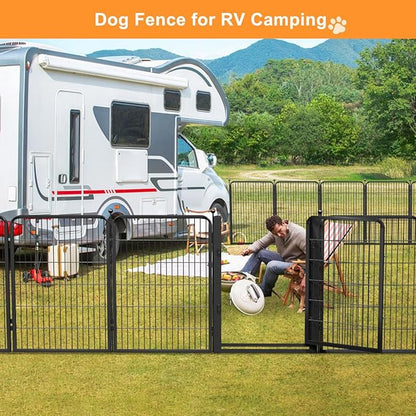 Dog Fence Outdoor Pens Outside,Portable Dog Play Pen 40" H 20 Panels Pet Playpen Exercise Pens for Puppys Small Medium Large Dogs RV Camping Yard Garden Indoor Wide Gate
