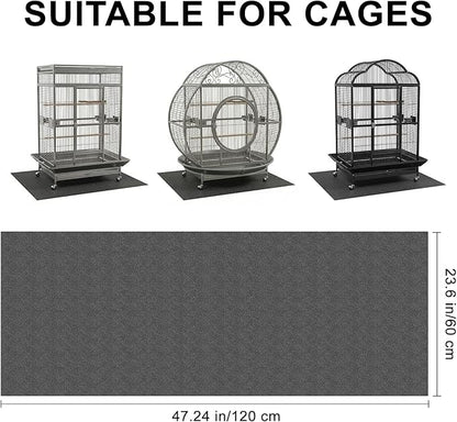 Under Pet Cage Mat for Bird Cages, Dog Kennels, Reptile Aquariums, Dog Kennels, Water-Resistant Pad for Hard Floors and Surfaces (XX-Large)