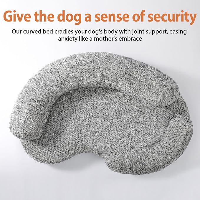 Orthopedic Memory Foam Dog Bed for Small Dogs - Washable & Waterproof & Removable Cover - Round Calming Dog Bed for Anxiety Relief(35 x 24 x 8 Inch)