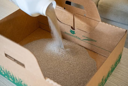 Disposable Ten Second Litter Boxes for Kitty/Cats. Made in The USA. Biodegradable Solution for Quick and Easy Disposal. Made of Recyclable Material. (8-Pack + Cottage)