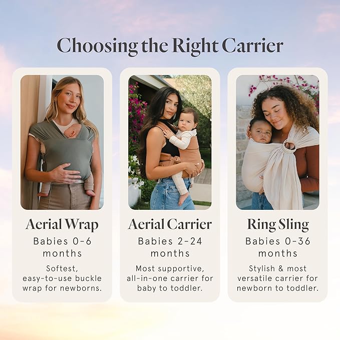 WildBird - Aerial Buckle Carrier - 2-24 Months - Standard (XS-XL) Raven - Front or Back Carry - Cross Straps, Lumbar Support, Headrest - Hip Healthy - Baby Carrier - Baby Essentials - New Mom Gifts