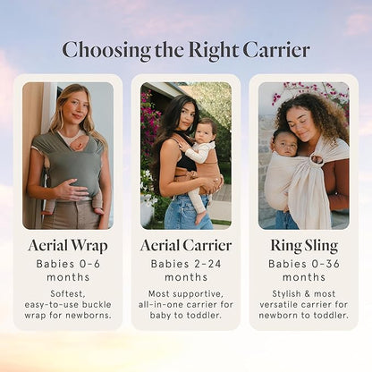 WildBird - Aerial Buckle Carrier - 2-24 Months - Large (L-4XL) Willow - Front or Back Carry - Cross Straps, Lumbar Support, Headrest - Hip Healthy - Baby Carrier - Baby Essentials - New Mom Gifts
