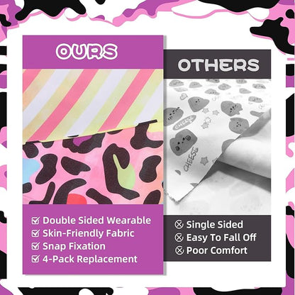 PAWCHIE Dog Bandanas Small Reversible Styles Pet Triangle Scarf Bibs - Adjustable with Two Snaps - Kerchief Set Accessories for Dogs, Puppy, Cats, S