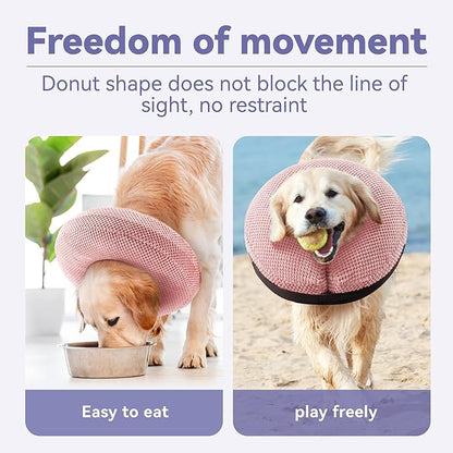 Soft Inflatable Dog Cone for Large Medium Small Dogs Cats - Neck Donut, E Collar Alternatives for Recovery