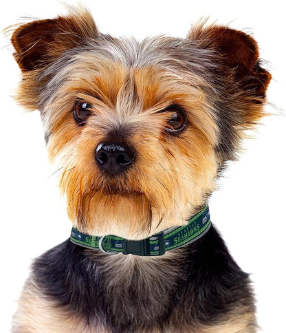 Pets First NFL Seattle Seahawks Licensed PET COLLAR, Medium - Heavy-Duty, Strong, and Durable Dog Collar. Available in 31 Football Teams and 4 Sizes