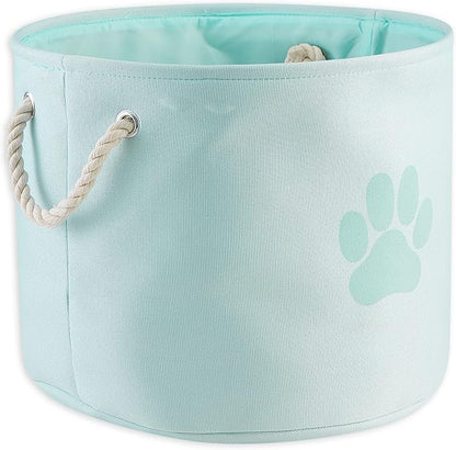 Bone Dry Pet Storage Collection Collapsible Bin, Medium Round, Aqua
