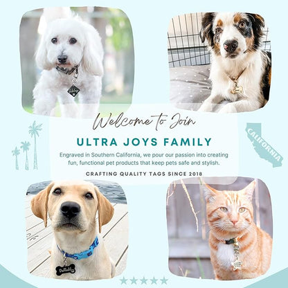 Ultra Joys Dog Tags Personalized for Pets - Hollow Paw Custom Pet ID Tag - Engraved Dog Tag for Large Dogs - Custom Your Own