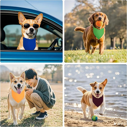 BRT Bearingshui Triangle Dog Bandana 12 Pack, Blank Dog Handkerchief Scarf, Adjustable Pet Puppy Plain Bandana(68 x 45 x 45 cm,Basic Color)