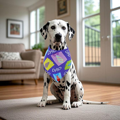 30 Pack Fathers Day Dog Bandanas Bulk for Large Dogs Breed 33 Inch Love Dad Extra Large Dog Bandanas XL Best Dad Dogs Bandana Grooming L