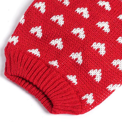 Dxhycc Dog Knitted Sweater Dog Heart Sweater Puppy Sweater Warm Soft Pet Holiday Clothes for Medium Cats and Dogs (Red, M)