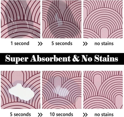 Dog Food Mats for Floors Absorbent, Pet Cat Food Mat - Quick Dry Dog Bowl Mats for Food and Water, Eco-Friendly Boho Pet Supplies