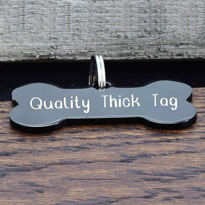 Ultra Joys Stainless Steel Pet ID Tag Dog Name Tags Personalized Front and Back Engraving, Customized Dog Tags and Cat Tag, Optional Engraved on Both Sides, Bone Tag with Mountain Design, Large