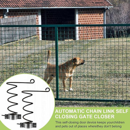 2 Pcs Automatic Chain Link Self Closing Gate Closer for Left and Right Swing Doors Suitable for 1-1/2" to 1-5/8" Diameter Door Frame Tubes, Pool, Pet Gate or Any Chain Link Closer