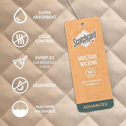 Paw Inspired Waterproof Fitted Cover for Dog Bed | Washable Bed Protector for Dog Mattress | Removable Replacement Cover for Medium to Large Pet Bed (Beige, 36 x 27 x 5 Inch)
