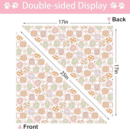 Easter Dog Bandana, 2 Pack Adjustable Holiday Party Pets Rabbit Easter Egg Bandanas Triangle Bibs Dog Cat Scarf Set