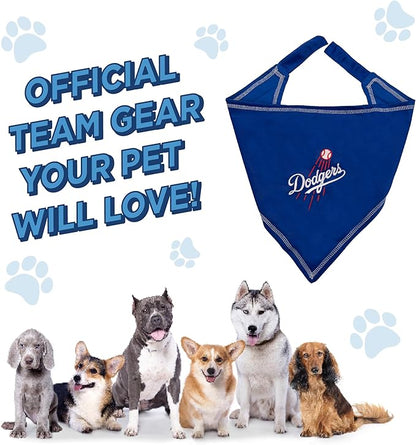 Pets First MLB Los Angeles Dodgers TIE Bandana, Small/Medium. Dog Bandana Scarf Bib for Pet Cat Dog. The Ultimate Game-Day, Party Bandanna, Birthday Event