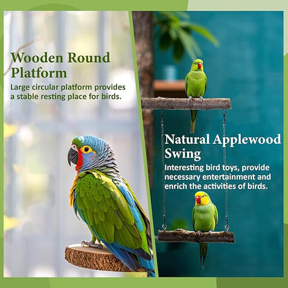 8pcs Natural Bird Perches for Cage, 5.9“ Small Wood Bird Perch for Parakeet/Cockatiel, Bird Cage Stick, Bird Branches for Cages, Birdcage Accessories for Parrot Conure