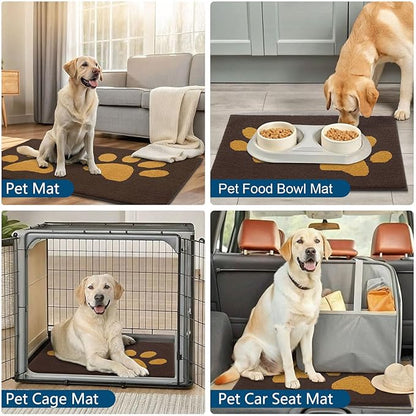 Buganda Dog Door Mat for Muddy Paws, Absorbent Dirt Trapper Washable Indoor Doormats, Non Slip Low-Profile Mud Mat for Dogs, Front Entrance Doormat for Inside Floor (30x20 Inches, Coffee)