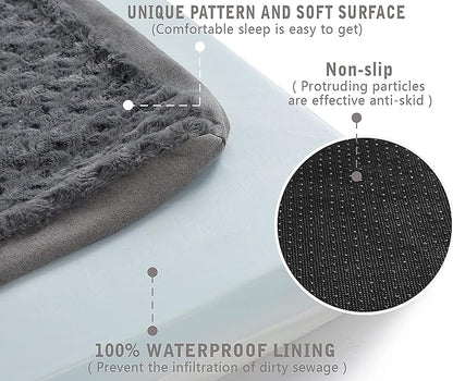 Orthopedic Memory Foam Bed for Large Dogs, Waterproof Cooling Pet Mats for Crate with Removable Washable Cover,Ideal for Arthritic Dogs, L(35inch,65Lbs)