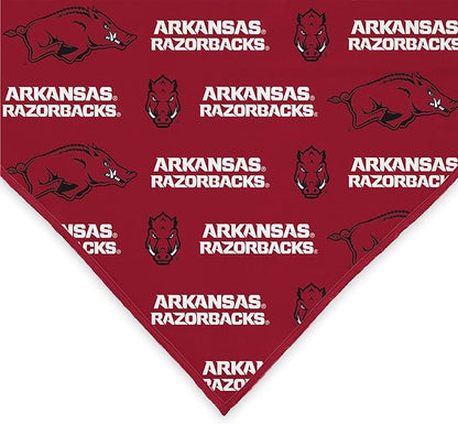 Arkansas Razorbacks Officially Licensed Bandana for Dogs and Cats | Fits Pets Great Gift Idea | Easy-to-Tie (Large, 28")