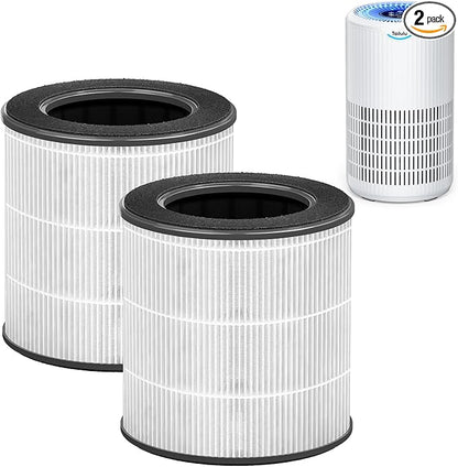 Tailulu 2 Packs D09 Air Purifier Replacement Filter, 3-in-1 True H13 True HEPA Air Cleaner Purifier for Home Large Room Up to 1680 Sq Ft