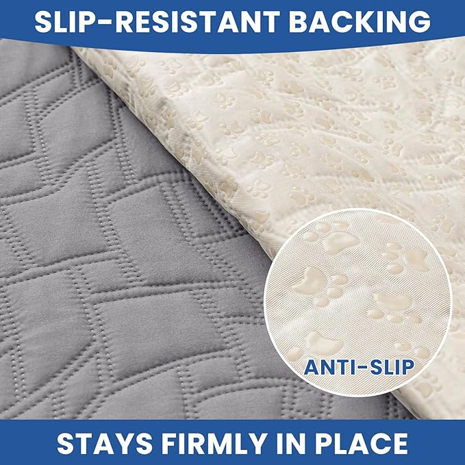Waterproof Couch Covers for Pets, Waterproof Dog Bed Cover, Anti-Slip Soft Dog Blankets, Couch Cover for Dogs Washable, Pet Blanket for Puppy Large Dogs Cat (30x70 Inch, Light Grey)