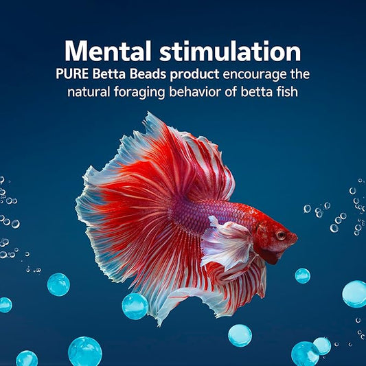 Aqueon PURE Betta Beads, Water Care for Unfiltered Aquariums, Maintains Clear Water and Helps Breakdown Organic Sludge, Blue