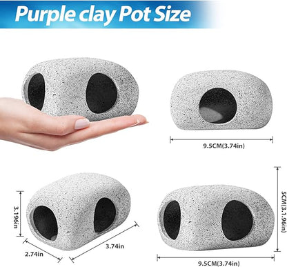 CousDUoBe 13Pcs Aquarium Hideaway Rock Cave Fish Tank Decorations quarium,Betta Toys Hideout Stones House,Safe and Non-Toxic Ceramic Fish Tank Ornaments（Style B）
