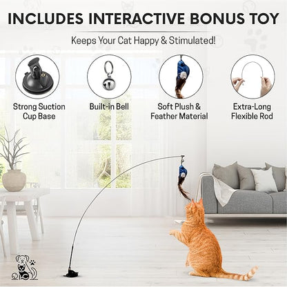 Snuggle & Play Cat Wall Shelves & Climbing System – Modern Furniture Set with 3 Steps & Perch for Indoor Cats, Includes Wand Toy