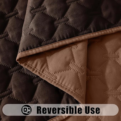 Smiry Waterproof Dog Bed Cover Blanket, Soft Reversible Pet Blanket, Washable Leakproof Cats Dogs Couch Cover for Sofa, Couch, Furniture (82x120 Inch, Brown/Chocolate)