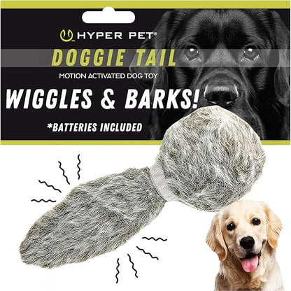 Hyper Pet Doggie Tail Interactive Plush (Wiggles, Vibrates, and Barks – Dog Toys for Boredom and Stimulating Play)