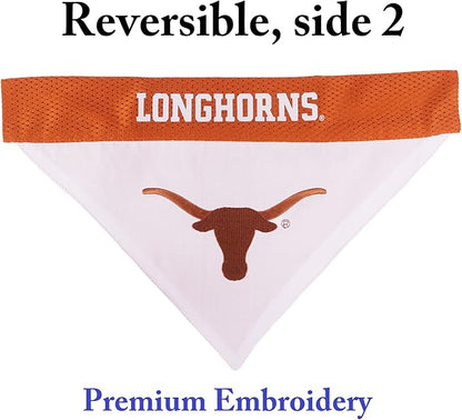 Pets First Collegiate Pet Accessories, Reversible Bandana, Texas Longhorns, Large/X-Large
