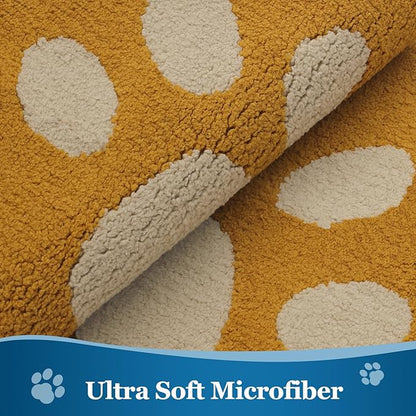 Buganda Dog Door Mat for Muddy Paws, Absorbent Dirt Trapper Washable Indoor Doormats, Non Slip Low-Profile Mud Mat for Dogs, Front Entrance Doormat for Inside Floor (36x24 Inches, Yellow)