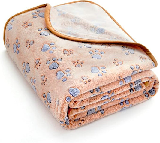 Allisandro Luxurious Dog Blanket, 350 GSM Super Fuzzy Microplush Fleece Pet Blankets for Small Medium Large Dogs and Cats, Brown, 80 x 64 Inches
