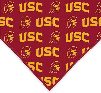 USC Trojans Officially Licensed Bandana for Dogs and Cats | Fits Pets Great Gift Idea | Easy-to-Tie (Small, 13")