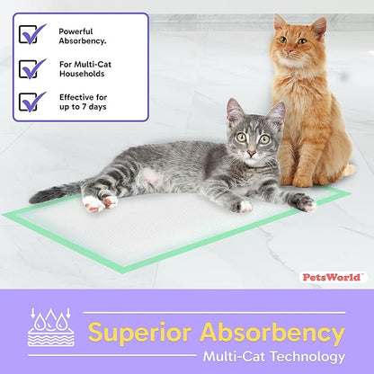 PETSWORLD Multi Cat Pad Refills for Cats Breeze Litter System, Ultra-Absorbent, Quick Dry - (800 Count, Unscented)