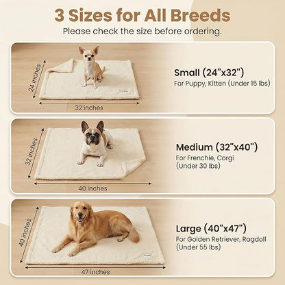 furrybaby Dog Blanket Soft Dog Blankets for Large Dogs Puppy Essentials Washable Sherpa Fleece Cat Blanket 32x40 Inches for Bed Furniture Couch Sofa (Medium, Beige)
