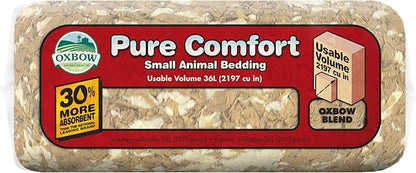 Oxbow Pure Comfort Bedding, Rabbit, Hamster, & Guinea Pig Bedding, Bunny Supplies for Litter Box, Pet Safe, Bunny Litter Box, Guinea Pig Cage, 99.9% Non-Dust, Blended, 36 Liter Bag