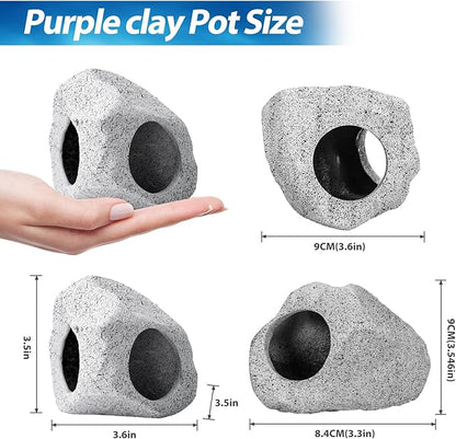CousDUoBe 13Pcs Aquarium Hideaway Rock Cave Fish Tank Decorations quarium,Betta Toys Hideout Stones House,Safe and Non-Toxic Ceramic Fish Tank Ornaments