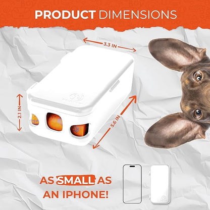 Dog Poop Bag Dispenser - Outdoor or Indoor Pet Waste Bag Dispenser Station - Stick-On or Screw-On Wall Mount - Poop Bags Storage Outdoor Container - Includes 4 Doggie Bag Rolls (White)