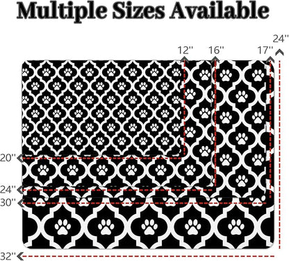 Dog Food Mat 24X32 Inch Pet Feeding Absorbent Mats for Floor Cat Water Bowl Placemats Non-Slip Washable Dog Mat for Food and Water