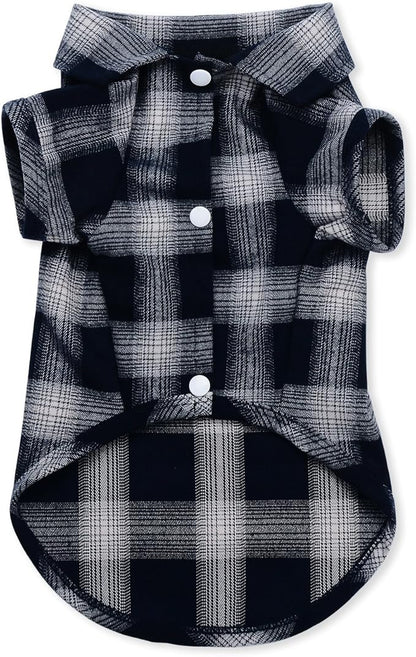 Koneseve Dog Shirt, Pet Plaid Clothes T-Shirt Sweater Matching Breathable for Small Medium Large Dog Cat Puppy Adorable Casual Cozy Halloween Thanksgiving Christmas Costumes (Blue; 4XL)