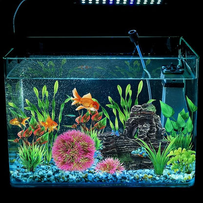 Fish Tank Accessories Aquarium Plants, 10pcs Colorful Fish Bowl Ornaments Plants and Rock Cave Decor Set, Aquarium Decor